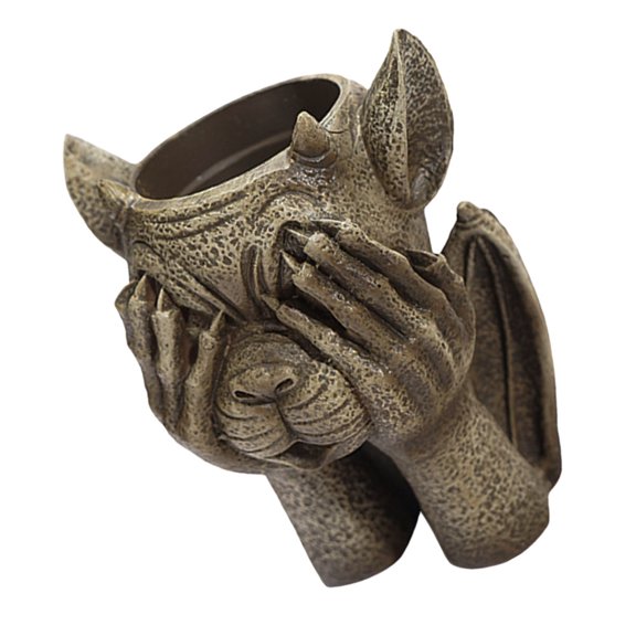 WRITWAA Resin Flowerpot Light Brown Chic Garden Decor