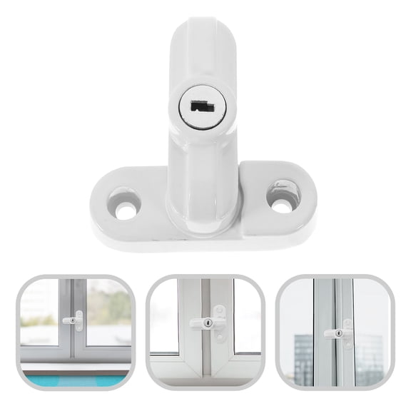 WRITWAA 1Set Durable White Window Lock T Type Sash Blocker with Buttons for Enhanced Safety