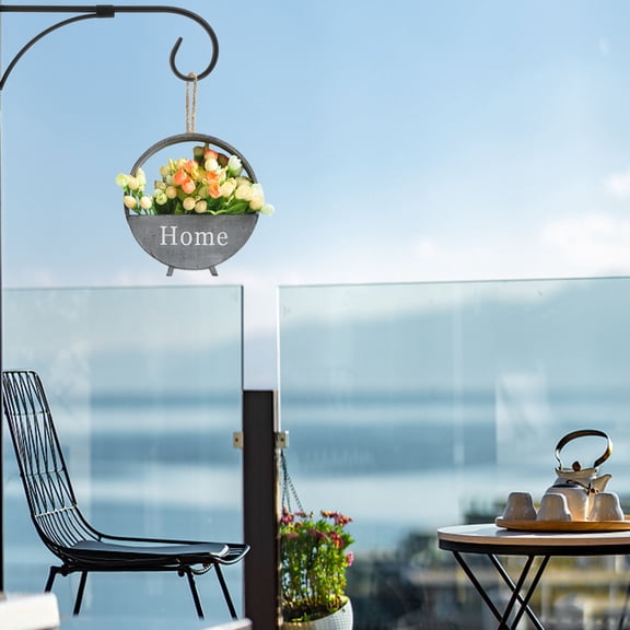 WRITWAA 1Set Iron Shepherd Hook Wall Mount Planter Hanger Black Metal Hanging Bracket for Indoor Outdoor Garden