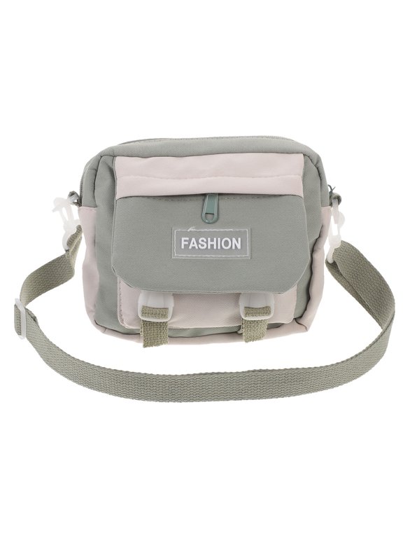 Canvas Shoulder Bag Green Casual Multi-Function for Storage Use 1Pc