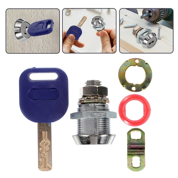 WRITWAA Multipurpose Cabinet Lock Set for Drawer, Door, and Showcase - Keyed Metal Lock with Plastic Components