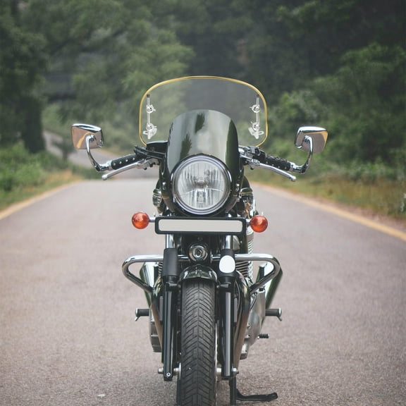 WRITWAA 1Set Transparent Motorcycle Windshield Set with Retro Design for Scooter and Electric Bike