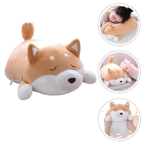 WRITWAA Brown Corgi Stuffed Toy Pillow Cushion with Soft PP Cotton Filling for