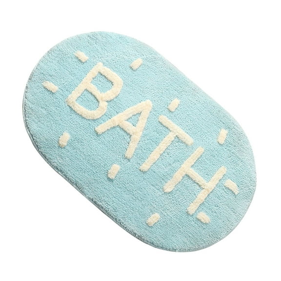 WRITWAA Bathroom Bath Pad Blue Non-Slip Water Absorbent for Indoor Outdoor 1Pc