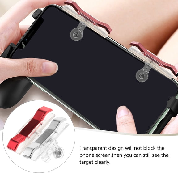 WRITWAA 2 Pairs of Mobile Phone Game Triggers Shortcut Shooting Button Red and Silver for Mobile Gamers