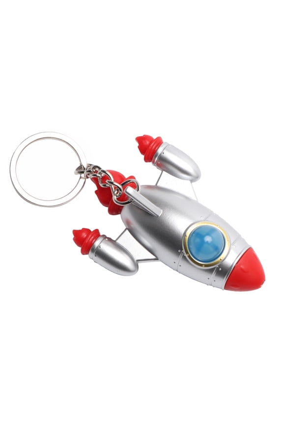2 Pcs Rocket Keychain Set Creative Metal Keyrings for Keys Bag Charms Everyday Use