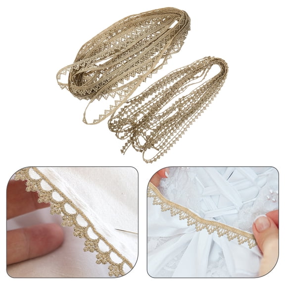 WRITWAA Golden Decorative Craft Trim Ribbon Safe Durable for DIY and Clothing Projects