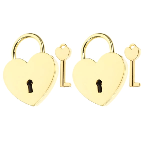 WRITWAA 2-Pack Heart-Shaped Zinc Alloy Padlocks for Luggage, Suitcase Security, Travel Gear, Stylish and Locks
