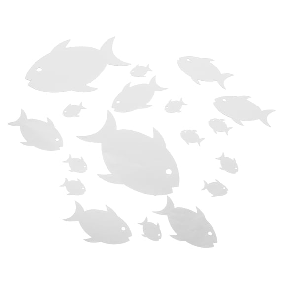 WRITWAA 2Sets Mirror Effect Fish Wall Decals Acrylic Nautical Sculpture for Bathroom