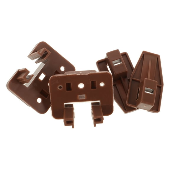 WRITWAA 2Sets Brown Plastic Drawer Stops and Guides Easy Install Drawer Replacement Parts