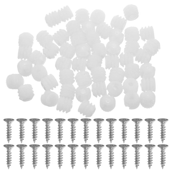 WRITWAA 200Pcs Durable Plastic Dowel Inserts and Screws for Cabinet Shelf Support