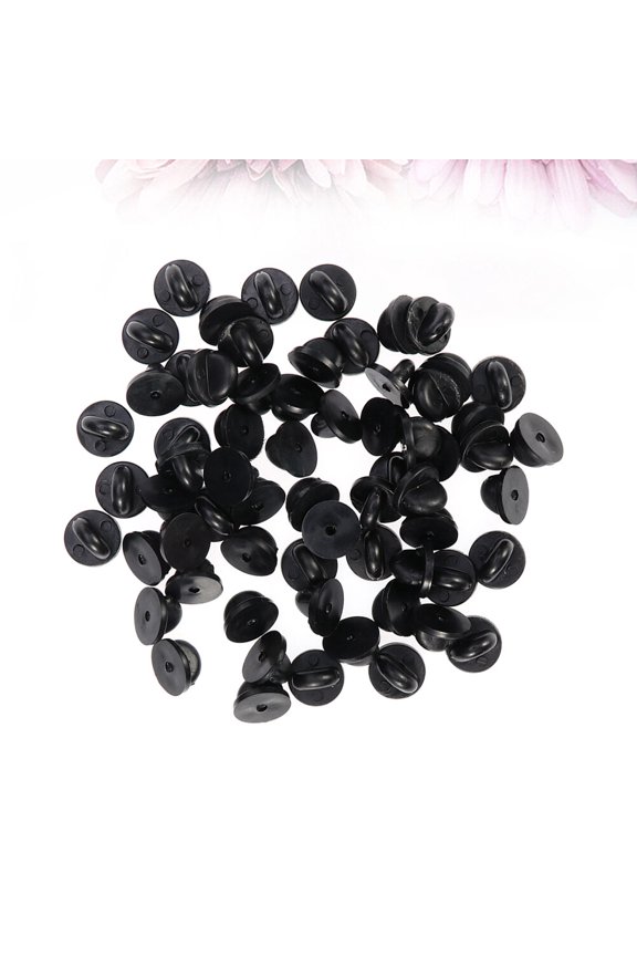 200Pcs Backing Holder Clasp Black PVC Pin Backs for Shop Use Craftsmen