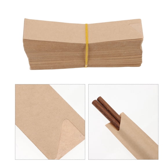 WRITWAA 200Pcs Portable Kraft Chopsticks with Brown Storage Bag for BBQ, Travel, Picnic, and Outdoor Use