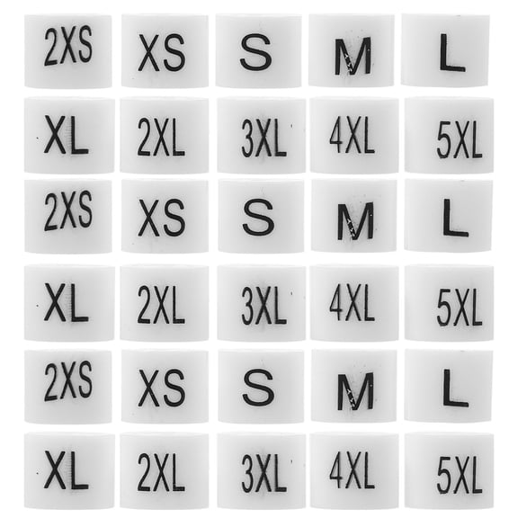 WRITWAA 200Pcs White Plastic Size Labels for Hangers, Easy Identification Circle Tags for Clothing Organization