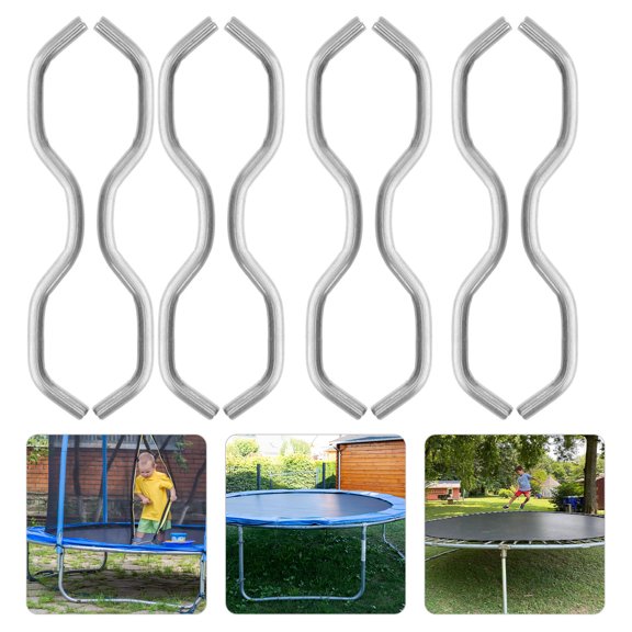 WRITWAA 20Pcs Heavy Duty Plated Silver Trampoline Spring Hook Kit for Universal Compatibility