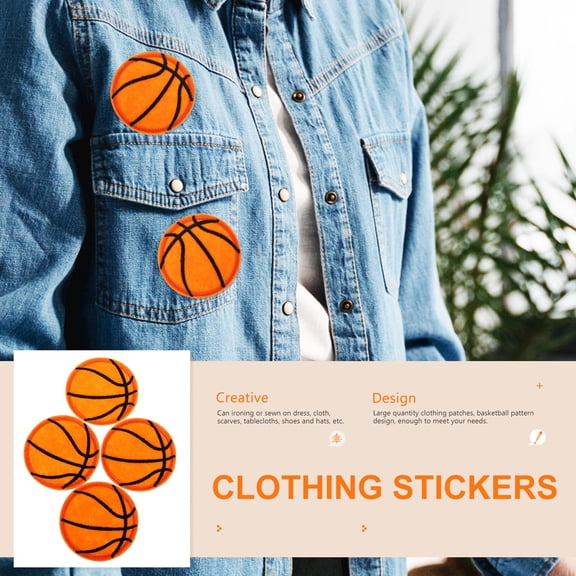 WRITWAA Basketball Designed Patches Orange Embroidery Appliques for Fashionable Clothing
