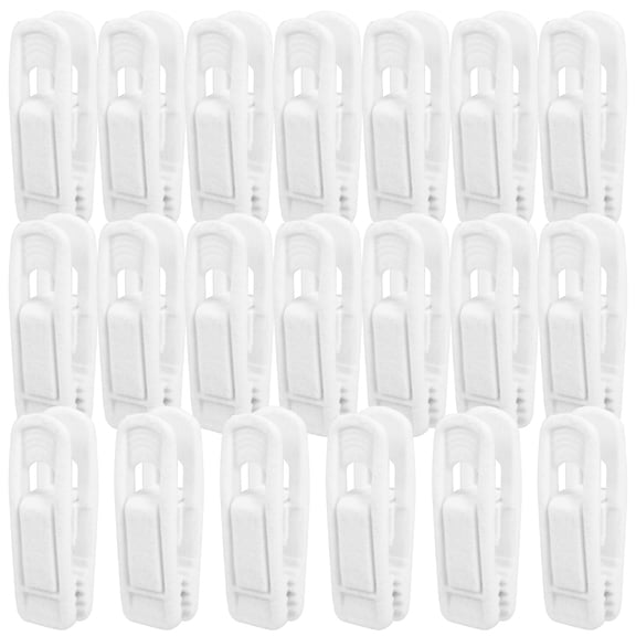 WRITWAA 20-Pack White ABS Plastic Clips for Clothes Hanging, Minimalist Style, Home & Closet Organization Accessories