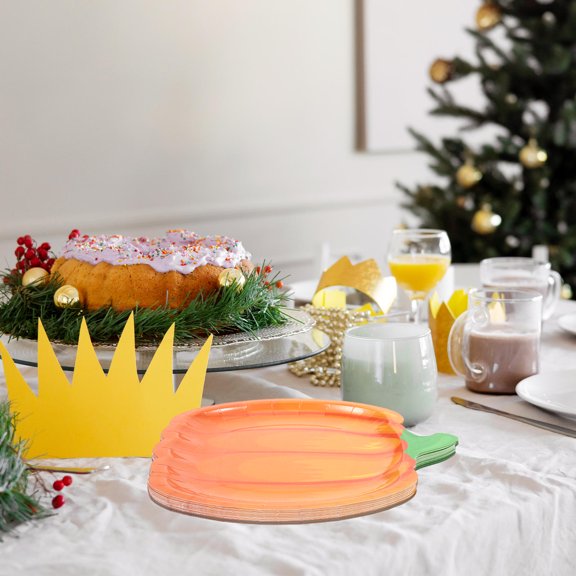 WRITWAA Dinner Plate Pumpkin Theme Dinner Plate Orange 20-Pcs