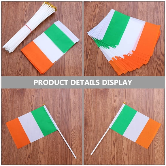 WRITWAA 20Pcs Wear Resistant Ire Handheld Flags on Stick for Holiday Party Decorating and Cheer
