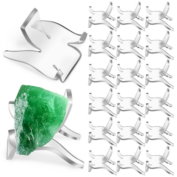 WRITWAA 20Pcs Clear Acrylic Rock Display Holders with Stable Design for Decor