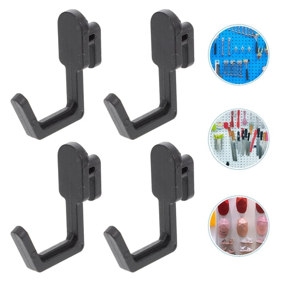 WRITWAA 20Pcs Utility Hook J Shaped Black Plastic for Kitchen Wall Organization