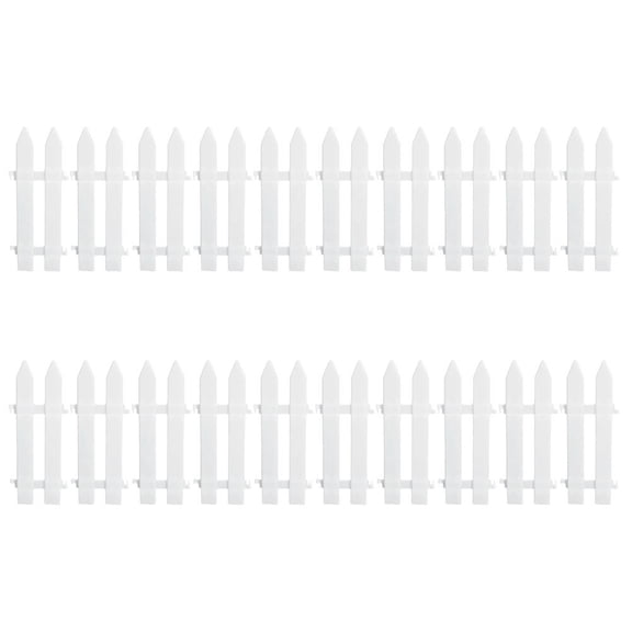 WRITWAA 20Pcs White DIY Plastic Fence for Christmas Garden Courtyard Lawn Border