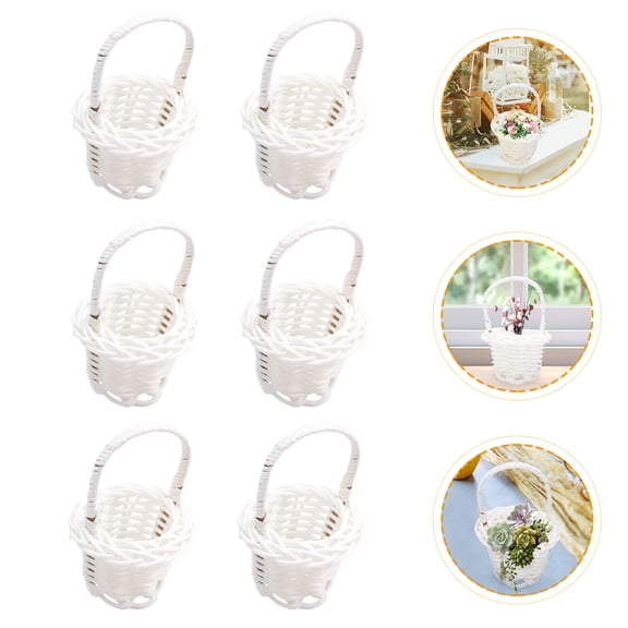 WRITWAA Set of 20 Small Woven Flower Baskets for Flower Girls, Plastic Decorative Baskets for Women’s Parties and Events