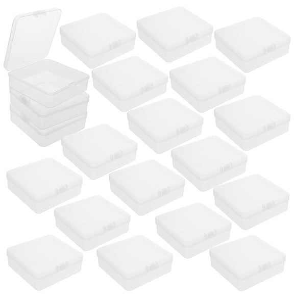 WRITWAA 20Pcs Small Clear Plastic Storage Box for Cards Portable and Easy to Clean