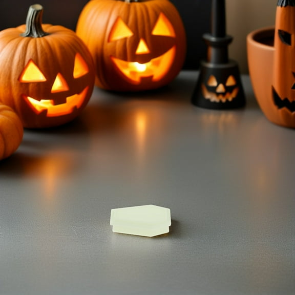 WRITWAA 20pcs Glow in the Dark Coffin Ornaments Plastic Party Decorations Props