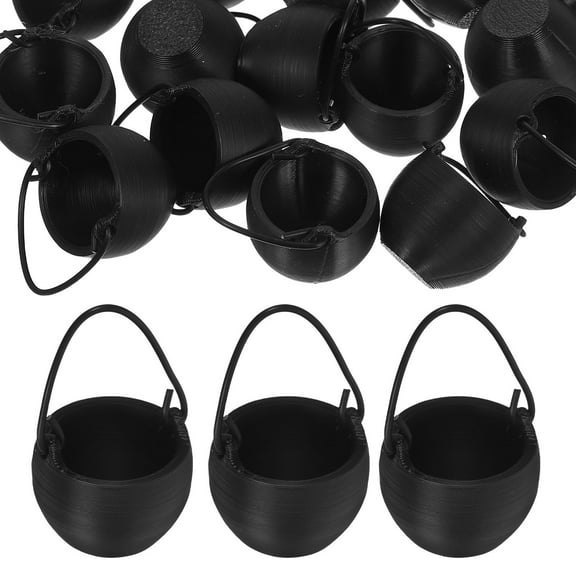 WRITWAA 20pcs Mini Cauldrons Bulk Black Plastic For Camping Trip And  Theme Decoration