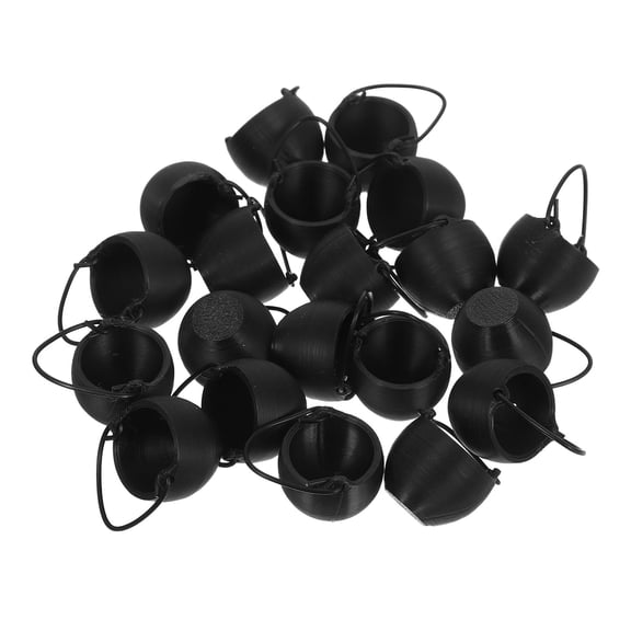 WRITWAA 20pcs Mini Cauldron Black Plastic Decor For Outdoor Bonfire Party
