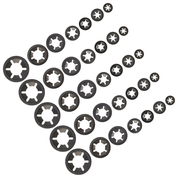 WRITWAA 210Pcs Black Carbon Steel Bearing Clip Washers Durable Locking Fastener Rings