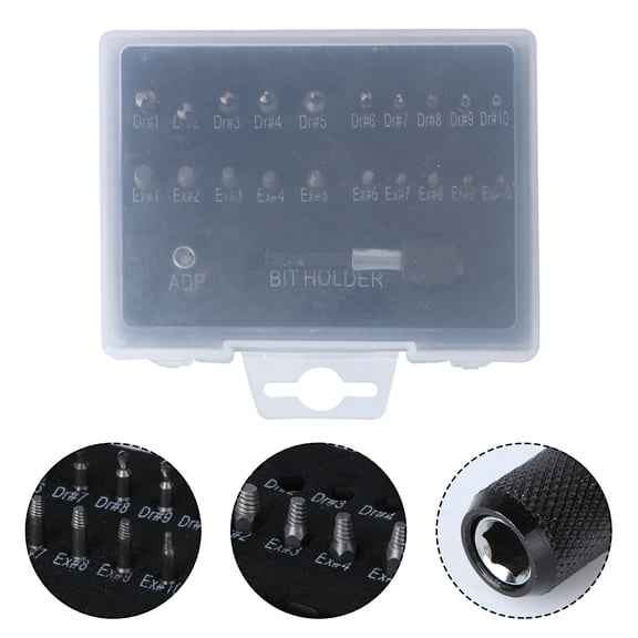 WRITWAA 22-Piece High- Damaged Screw Extractor Set for Projects and Repair Work