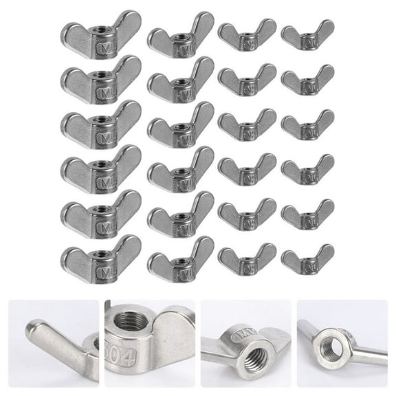 WRITWAA 24 Pcs Wing Nuts Butterfly Stainless Steel for Outdoor Use and Everyday Use