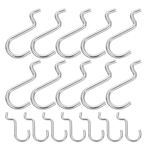 WRITWAA 24Pcs Plated Silver Iron Pegboard Hooks for Workshop Heavy Duty J Hooks Garage Utility Wall Accessories