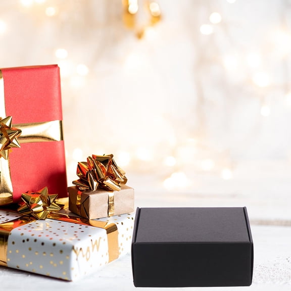 WRITWAA 25Pcs Black Shipping Boxes Paper Storage Boxes with Anti Falling Compressive Resistance