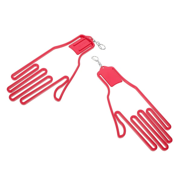 WRITWAA 2Pack Glove Displaying Racks Plastic Glove Keeper Hanger Red For Competition Storage