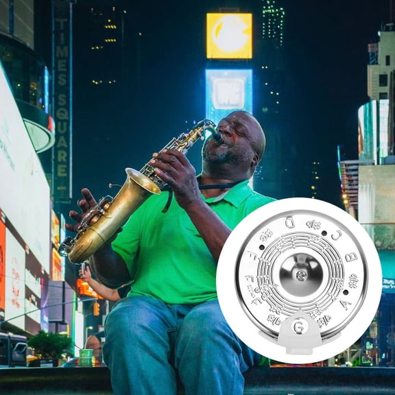 WRITWAA 2Pcs 13 Tone Guitar Tuner Silver Metal Pitch Pipe for Easy Portable Instrument Tuning