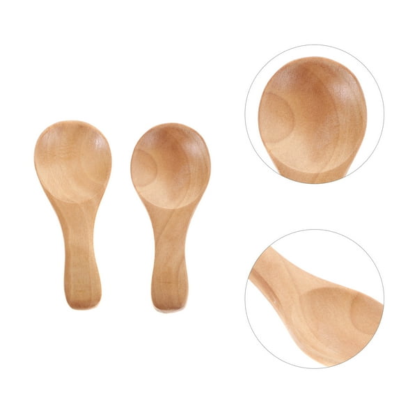 WRITWAA Tea Scoop Milk Powder Spoon Chocolate Bamboo for Home Office 2Pcs