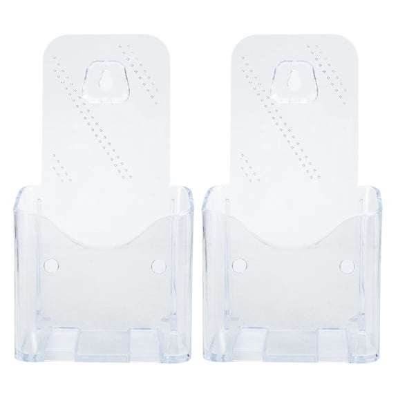 WRITWAA 2Pcs Acrylic Brochure Display Stand Clear Flyer Holder with Wall Mount Design