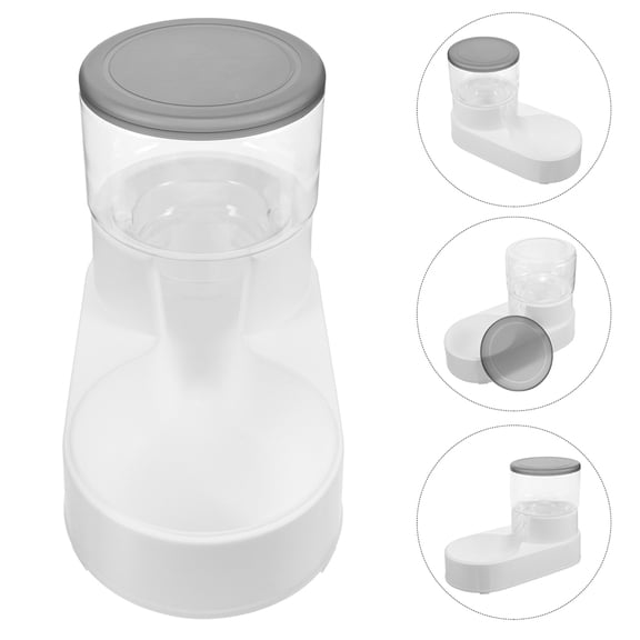 WRITWAA Automatic Pet Water Dispenser and Cat Feeder 2-Pack Light Grey for Cats and Small Pets