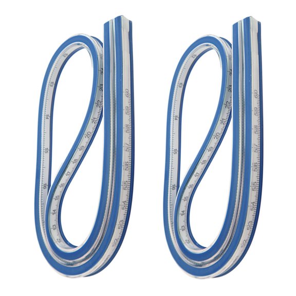 WRITWAA 2Pcs Bendable Ruler Flexible Curve Ruler for Measurement and Design Projects