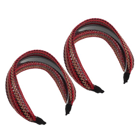WRITWAA Trendy Female Hair Bands Multi Color Wide Brim Protection Lightweight 2Pcs