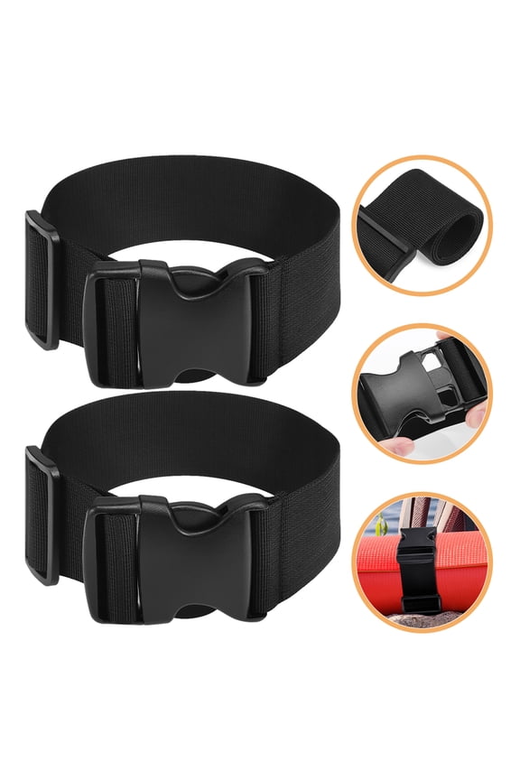 2Pcs Buckle Strap Black Nylon Adjustable for during Overseas Trips