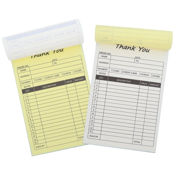WRITWAA 2Pcs Business Order Form Book with Carbon Copy for Home Use White Efficient Invoice Management