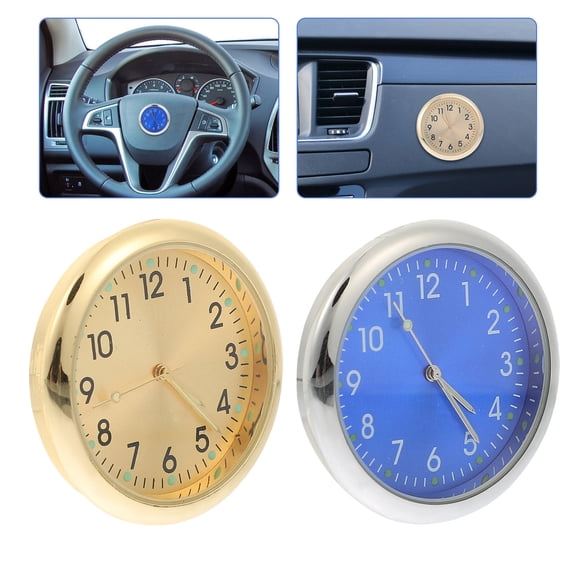 WRITWAA 2-Pack Compact Universal Car Dashboard Clocks, Portable, Easy to Install and Read While Driving