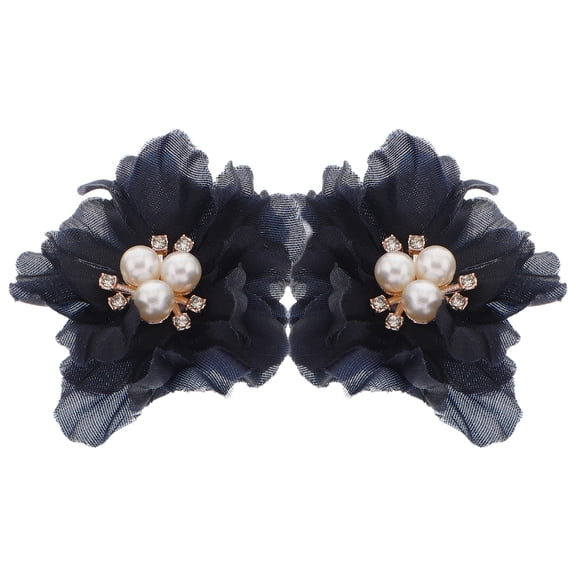 WRITWAA 2Pcs Dark Blue Hair Flowers for Women Hair Decoration Elegant DIY Accessories for Weddings