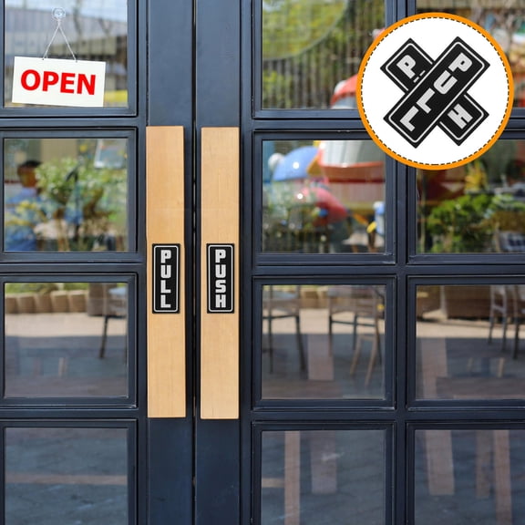 WRITWAA Acrylic Door Sign, Black, Simple Design for Wall, Easy Installation, 2Pcs