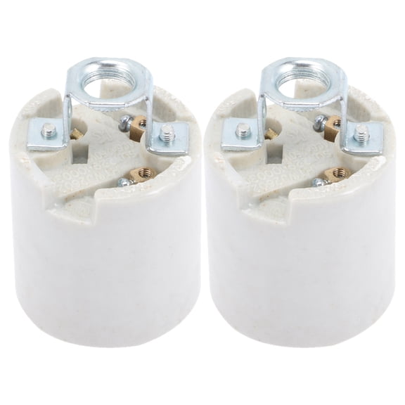 WRITWAA 2Pcs Easy Install Ceramic Light Socket E26 Lamp Holder Replacement for Chandeliers and Lamps