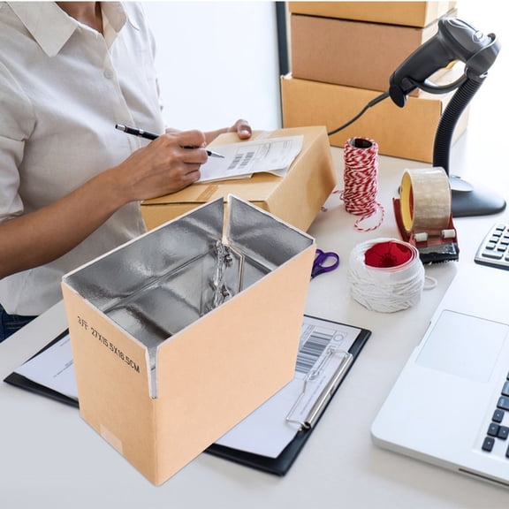 WRITWAA 2-Pack Foam Insulated Shipping Boxes for Cold Food with Aluminum Foil Thermal Lining, Reusable and Design